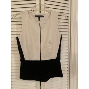 White House Black Market Black and White Sleeveless Blouse